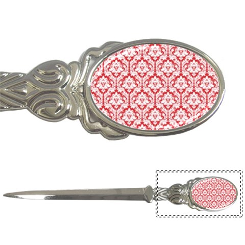 White On Red Damask Letter Opener from ZippyPress Front