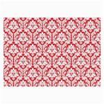 White On Red Damask Glasses Cloth (Large)