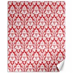 White On Red Damask Canvas 11  x 14  (Unframed)