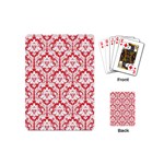 White On Red Damask Playing Cards (Mini)