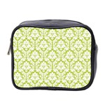 Spring Green Damask Pattern Mini Toiletries Bag (Two Sides)