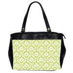 Spring Green Damask Pattern Oversize Office Handbag (2 Sides)