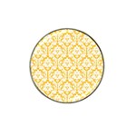 White On Sunny Yellow Damask Golf Ball Marker 4 Pack (for Hat Clip)