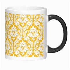 White On Sunny Yellow Damask Morph Mug from ZippyPress Right