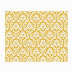 White On Sunny Yellow Damask Glasses Cloth (Small)