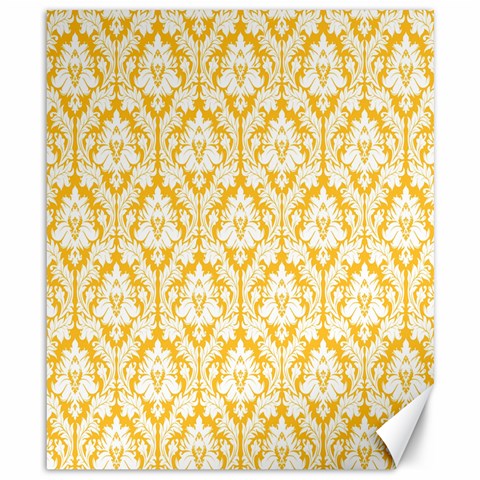 White On Sunny Yellow Damask Canvas 8  x 10  (Unframed) from ZippyPress 8.15 x9.66  Canvas - 1