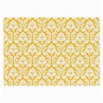 White On Sunny Yellow Damask Glasses Cloth (Large, Two Sided)
