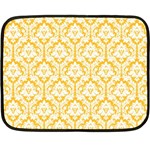 Sunny Yellow Damask Pattern Double Sided Fleece Blanket (Mini)