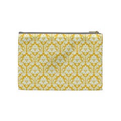 Sunny Yellow Damask Pattern Cosmetic Bag (Medium) from ZippyPress Back