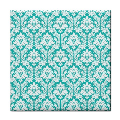 Turquoise Damask Pattern Face Towel from ZippyPress Front