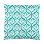 Turquoise Damask Pattern Standard Cushion Case (One Side)