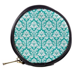 Turquoise Damask Pattern Mini Makeup Bag from ZippyPress Back