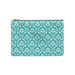 Turquoise Damask Pattern Cosmetic Bag (Medium)