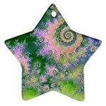 Rose Apple Green Dreams, Abstract Water Garden Star Ornament
