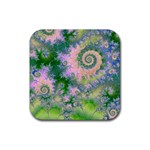 Rose Apple Green Dreams, Abstract Water Garden Drink Coasters 4 Pack (Square)