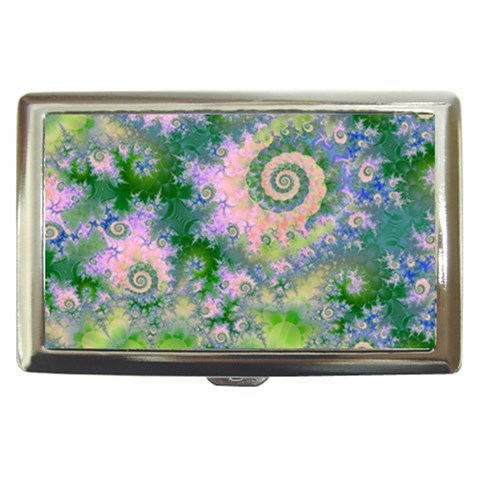 Rose Apple Green Dreams, Abstract Water Garden Cigarette Money Case from ZippyPress Front