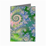 Rose Apple Green Dreams, Abstract Water Garden Mini Greeting Card