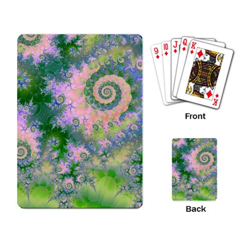 Rose Apple Green Dreams, Abstract Water Garden Playing Cards Single Design from ZippyPress Back