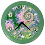 Rose Apple Green Dreams, Abstract Water Garden Wall Clock (Color)