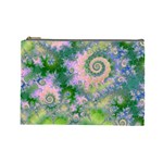 Rose Apple Green Dreams, Abstract Water Garden Cosmetic Bag (Large)