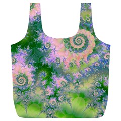 Rose Apple Green Dreams, Abstract Water Garden Reusable Bag (XL) from ZippyPress Front