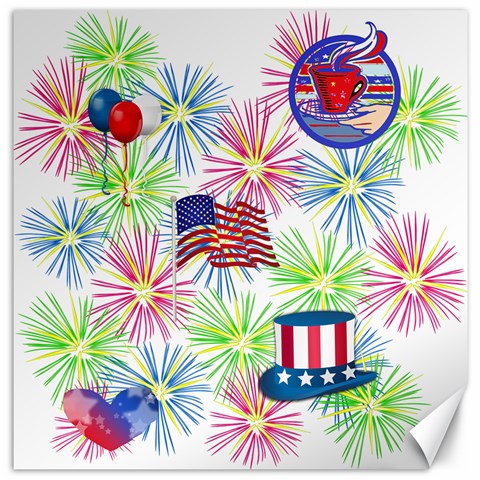 Patriot Fireworks Canvas 16  x 16  (Unframed) from ZippyPress 15.2 x15.41  Canvas - 1