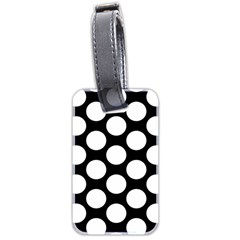 Black And White Polkadot Luggage Tag (Two Sides) from ZippyPress Front