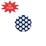Dark Blue Polkadot 1  Mini Button (10 pack)