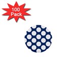 Dark Blue Polkadot 1  Mini Button (100 pack)