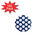 Dark Blue Polkadot 1  Mini Button Magnet (100 pack)