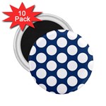 Dark Blue Polkadot 2.25  Button Magnet (10 pack)