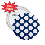 Dark Blue Polkadot 2.25  Button (100 pack)