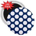Dark Blue Polkadot 3  Button Magnet (100 pack)