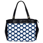 Dark Blue Polkadot Oversize Office Handbag (Two Sides)