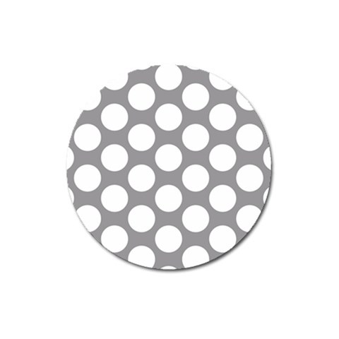 Grey Polkadot Magnet 3  (Round) from ZippyPress Front