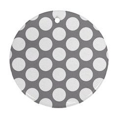 Grey Polkadot Round Ornament (Two Sides) from ZippyPress Back