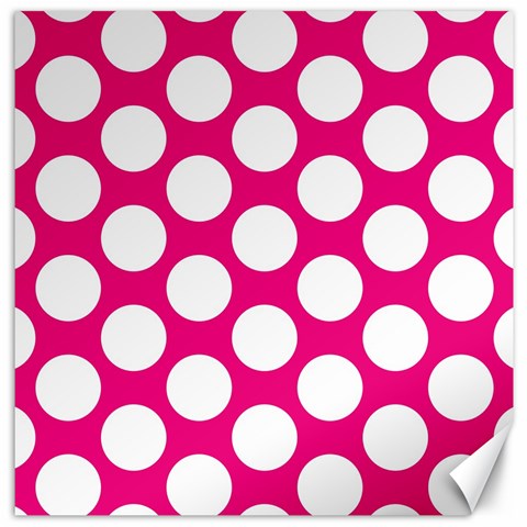 Pink Polkadot Canvas 16  x 16  (Unframed) from ZippyPress 15.2 x15.41  Canvas - 1