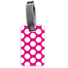 Pink Polkadot Luggage Tag (Two Sides) from ZippyPress Front
