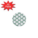 Jade Green Polkadot 1  Mini Button (10 pack)