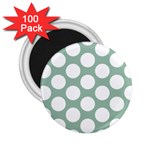 Jade Green Polkadot 2.25  Button Magnet (100 pack)