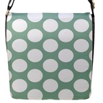 Jade Green Polkadot Flap Closure Messenger Bag (Small)