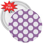 Lilac Polkadot 3  Button (10 pack)