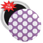 Lilac Polkadot 3  Button Magnet (10 pack)