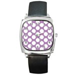 Lilac Polkadot Square Leather Watch