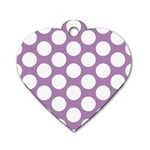 Lilac Polkadot Dog Tag Heart (Two Sided)