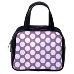 Lilac Polkadot Classic Handbag (One Side)