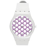 Lilac Polkadot Plastic Sport Watch (Medium)