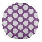 Lilac Polkadot 18  Premium Round Cushion 