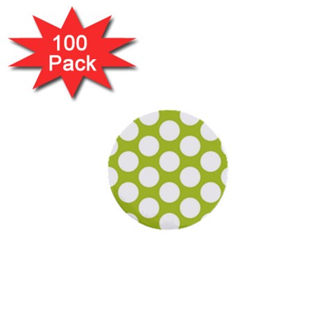 Spring Green Polkadot 1  Mini Button (100 pack) from ZippyPress Front