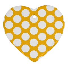 Sunny Yellow Polkadot Heart Ornament (Two Sides) from ZippyPress Front